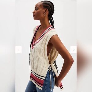 NWOT Free People Coastal Prep Poncho vest